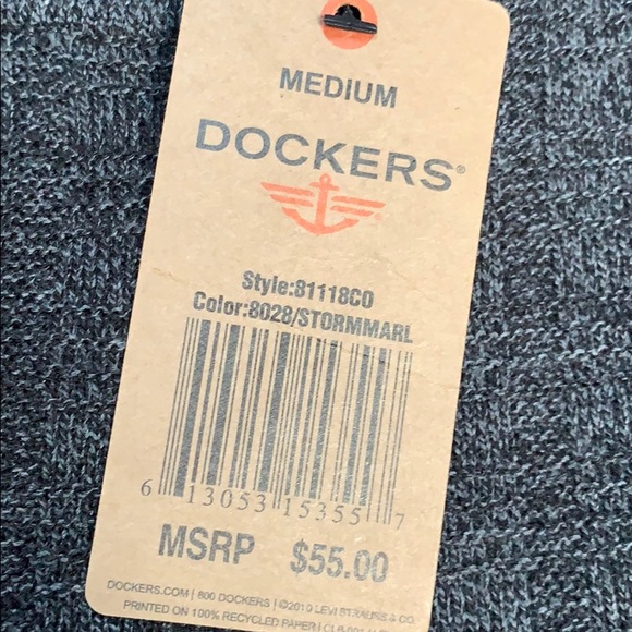 Dockers medium grey acrylic sweater. New! - Picture 2 of 5